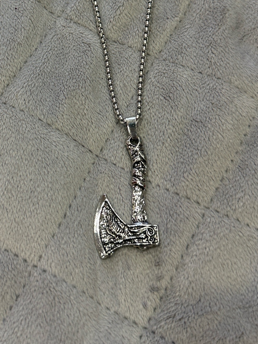 Silver Axe Pendant Necklace - Jewelry